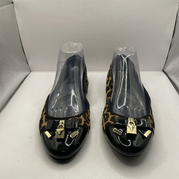 MICHAEL KORS Alice Ballet Flats size 9.5M cheetah print bows EUC - Picture 2 of 7